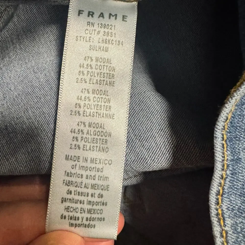 FRAME Denim Women's Premium Le High Skinny Crop Blue Jeans Stretch Mid Rise - 27